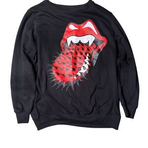 Rolling Stones Black and Red Crewneck Sweater NWOT